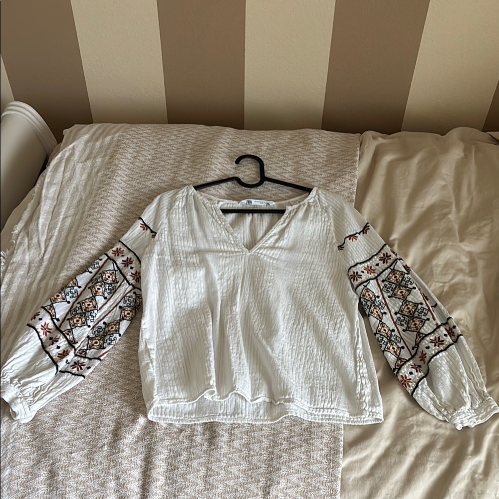 Embroidered White Blouse